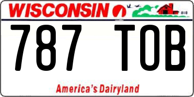 WI license plate 787TOB