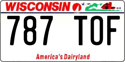 WI license plate 787TOF
