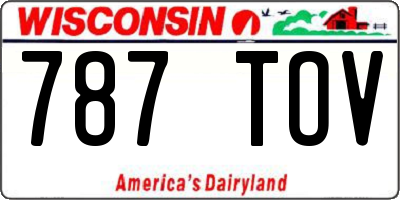 WI license plate 787TOV