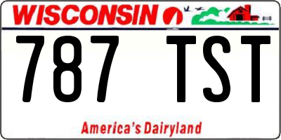 WI license plate 787TST