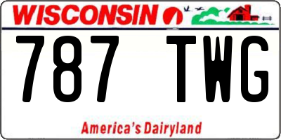 WI license plate 787TWG