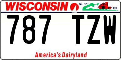 WI license plate 787TZW