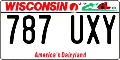 WI license plate 787UXY