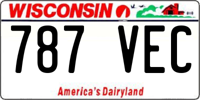 WI license plate 787VEC