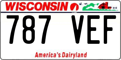 WI license plate 787VEF