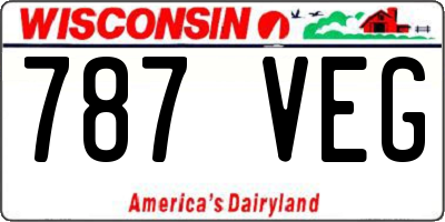 WI license plate 787VEG