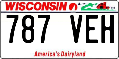 WI license plate 787VEH