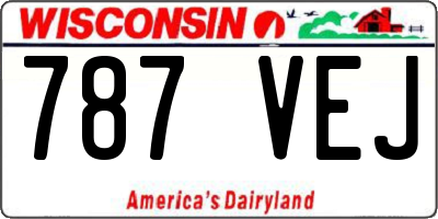 WI license plate 787VEJ