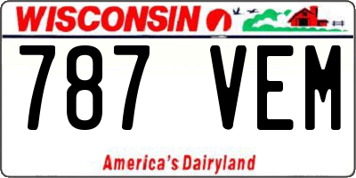 WI license plate 787VEM