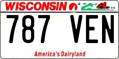 WI license plate 787VEN