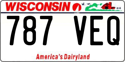 WI license plate 787VEQ