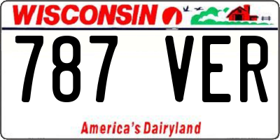 WI license plate 787VER
