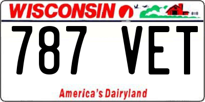 WI license plate 787VET