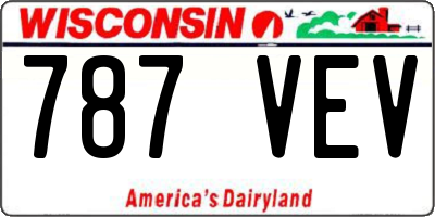 WI license plate 787VEV