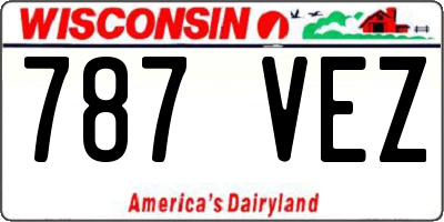 WI license plate 787VEZ