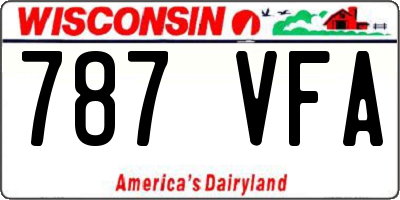 WI license plate 787VFA
