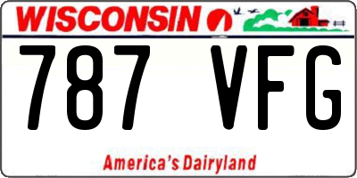WI license plate 787VFG