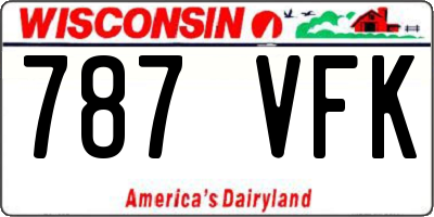 WI license plate 787VFK