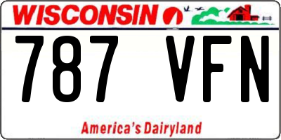 WI license plate 787VFN