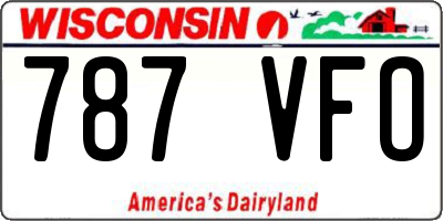 WI license plate 787VFO