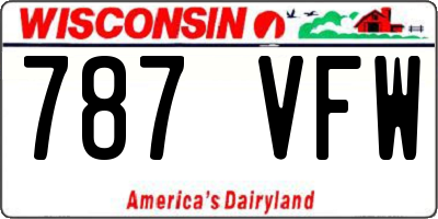 WI license plate 787VFW