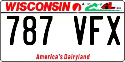 WI license plate 787VFX