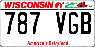 WI license plate 787VGB