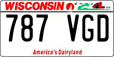 WI license plate 787VGD