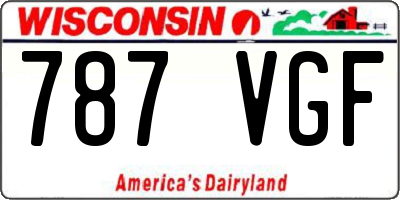 WI license plate 787VGF