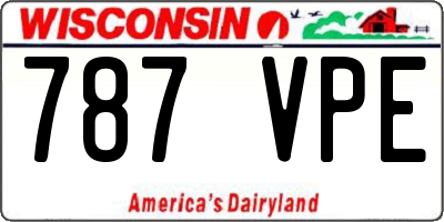 WI license plate 787VPE