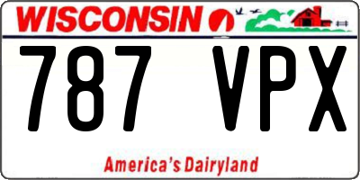 WI license plate 787VPX