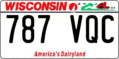 WI license plate 787VQC