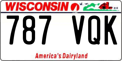 WI license plate 787VQK