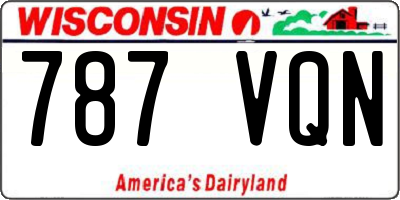 WI license plate 787VQN