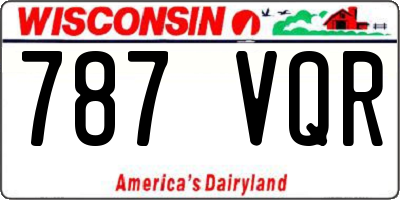 WI license plate 787VQR