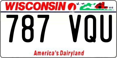 WI license plate 787VQU