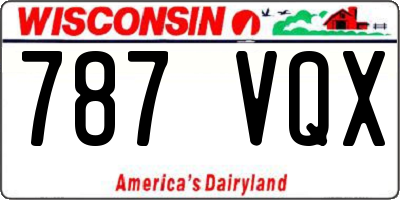 WI license plate 787VQX
