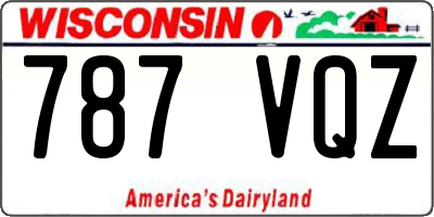 WI license plate 787VQZ