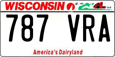 WI license plate 787VRA
