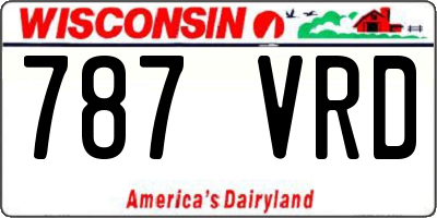 WI license plate 787VRD