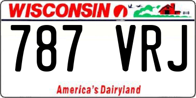 WI license plate 787VRJ