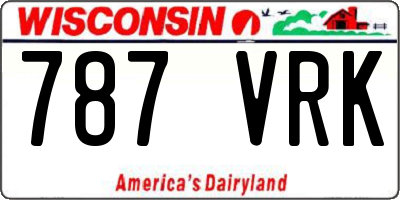 WI license plate 787VRK