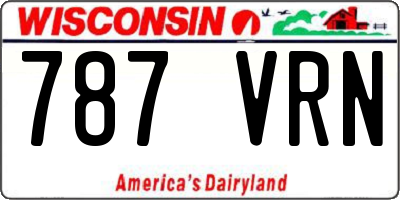 WI license plate 787VRN
