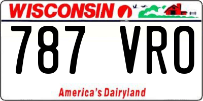 WI license plate 787VRO