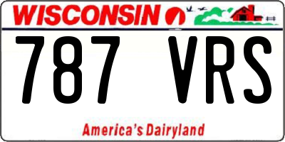 WI license plate 787VRS