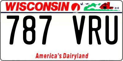 WI license plate 787VRU