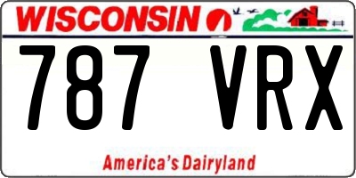 WI license plate 787VRX