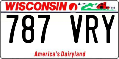WI license plate 787VRY