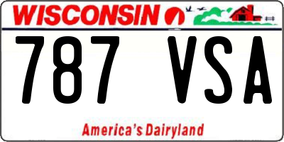 WI license plate 787VSA