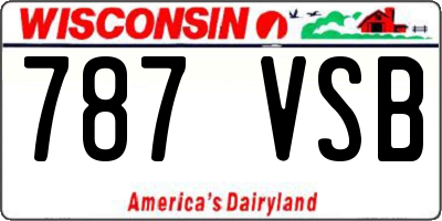 WI license plate 787VSB